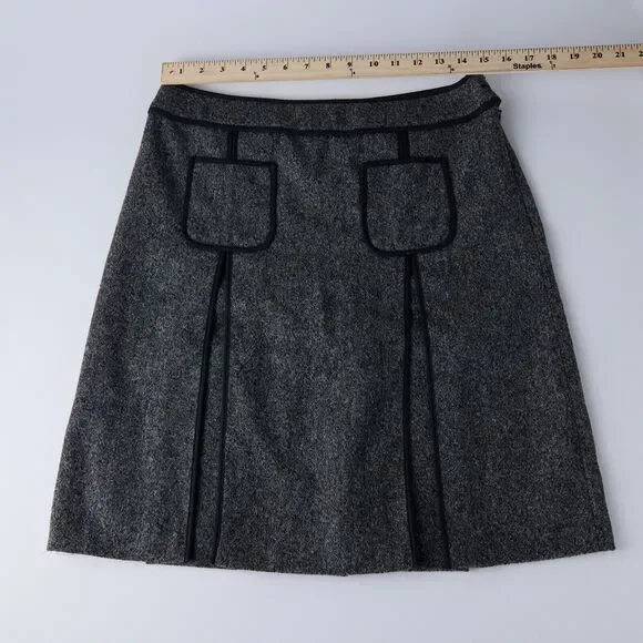 Cerruti 1881 A-Line Skirt Womens 10‎ Wool Academia Minimalist Office Siren Y2K - Picture 3 of 7